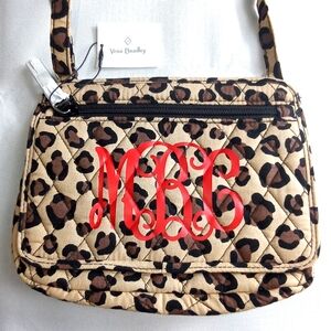 Vera Bradley petite crossbody leopard print purse